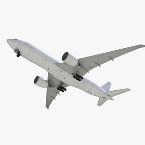 Commercial Freighter Airplane Boeing 777 Rigged for Cinema 4D