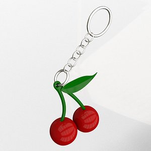 3D Cherry Keychain
