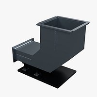 Hollow Mitred Duct Elbow with Drilled Flanges and Service Plinth
