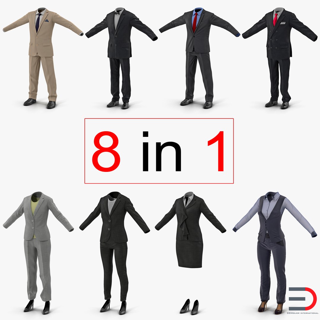 Workwear Suits Collection 2 3D model preview