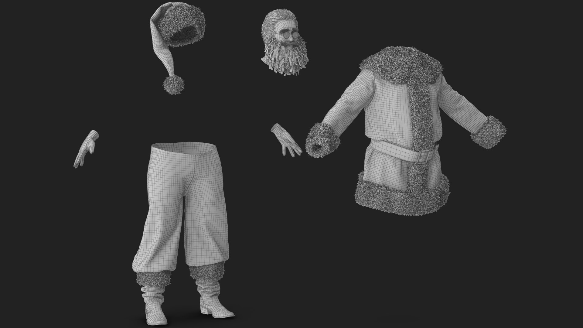 3D Santa Claus model https://p.turbosquid.com/ts-thumb/tS/KvsVp0/8N/wireframe_06/jpg/1682778392/1920x1080/fit_q87/630bdf0f174825f14598e298906225725fc795c7/wireframe_06.jpg