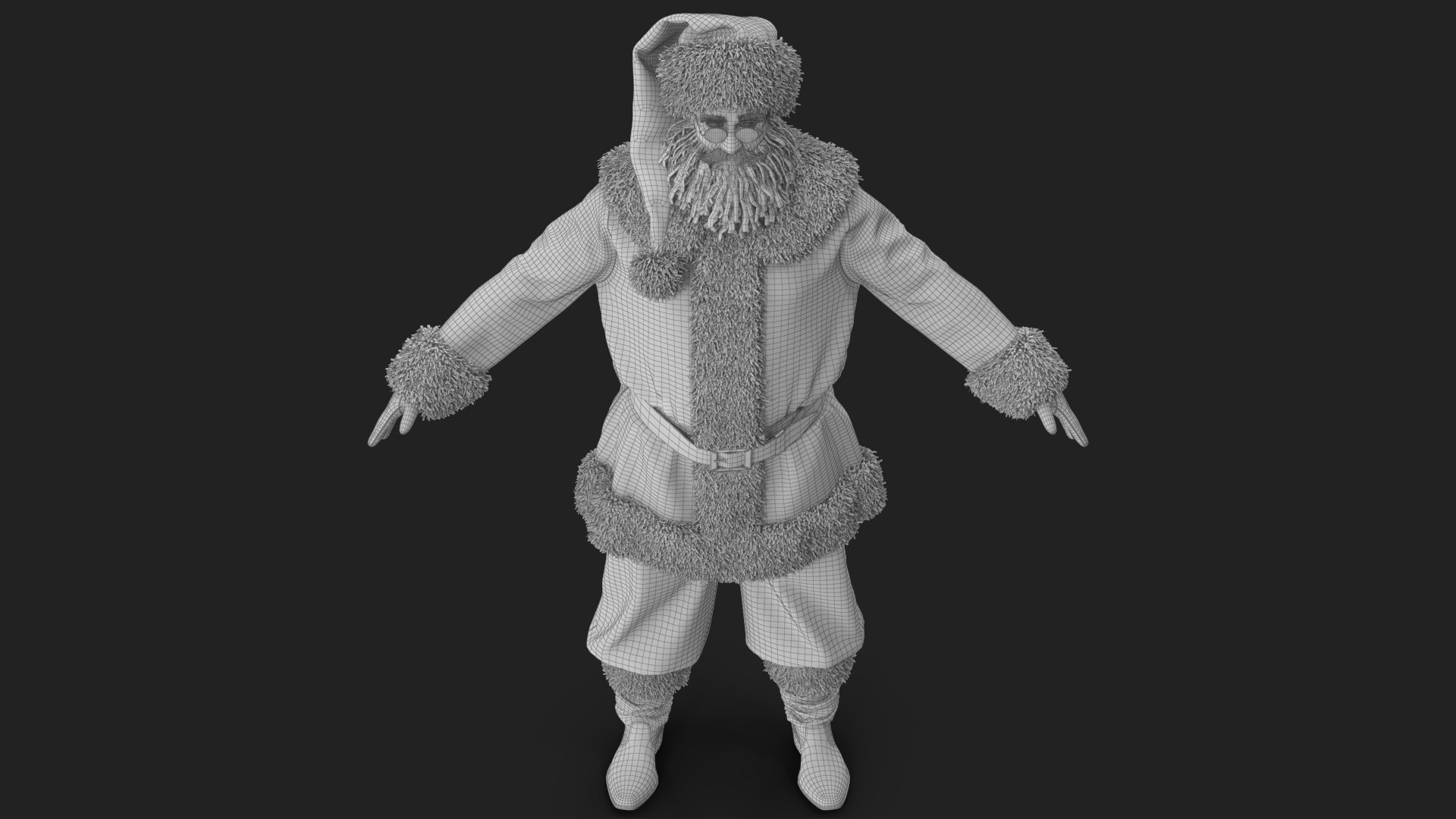 3D Santa Claus model https://p.turbosquid.com/ts-thumb/tS/KvsVp0/lX/wireframe_42/jpg/1682778489/1920x1080/fit_q87/170cdaded1b5536d64ce2e91193db2aa5be17ca3/wireframe_42.jpg