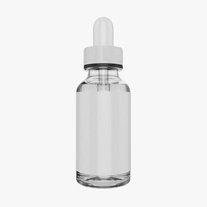 Cosmetic Dropper Bottle 3D Model - Clean Packaging Design