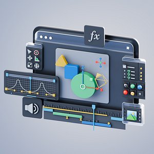 3D UI 3D Animation model
