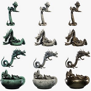 Dragon Statues 3D