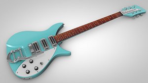 vintage electric guitar 3d c4d