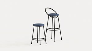 Realistic bar chair Blue-Black