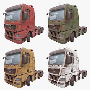 3D model Heavy Truck Chassis 04 Dirty 4 Variants Collection All PBR Textures