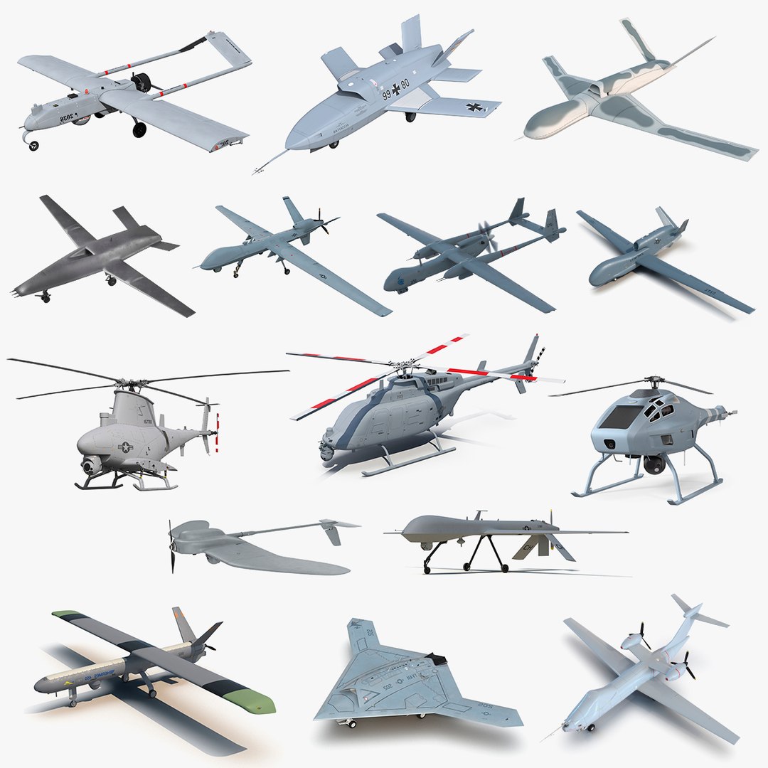 UAV Rigged 8 Collection 3D model preview