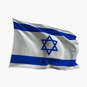 3D model Realistic Animated Flag - Microtexture Rigged - Put your own texture - Def Israel