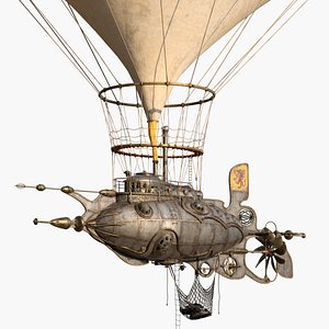 Steampunk Scavenger Submarine and Airship
