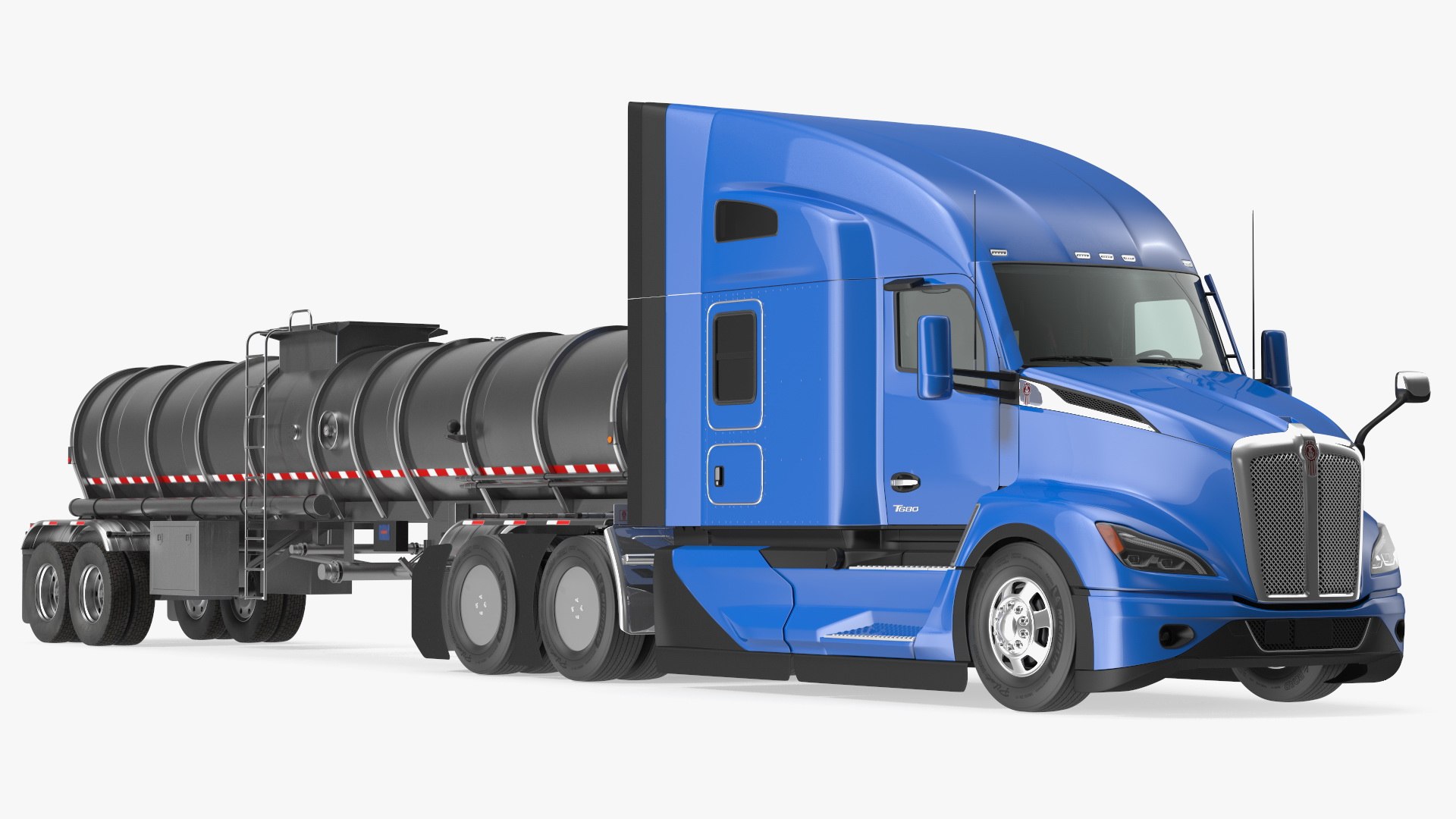 Kenworth Truck with Tanker Trailer 3D model preview