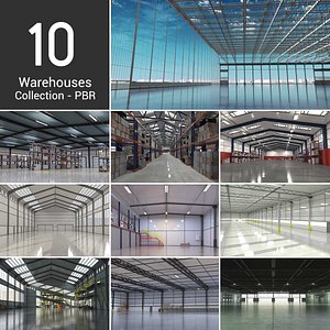 Warehouse Interior and Exterior PBR 10 Models Collection