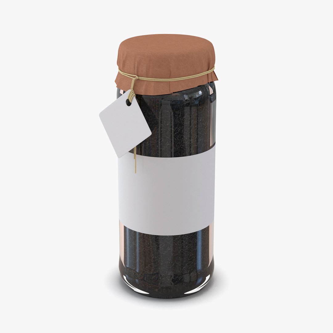 Black Tea In Glass Jar 3D model preview