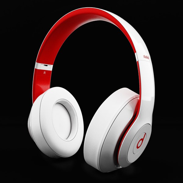 modelo Auriculares Beats Studio 3 Rojo & Blanco - TurboSquid 1396876
