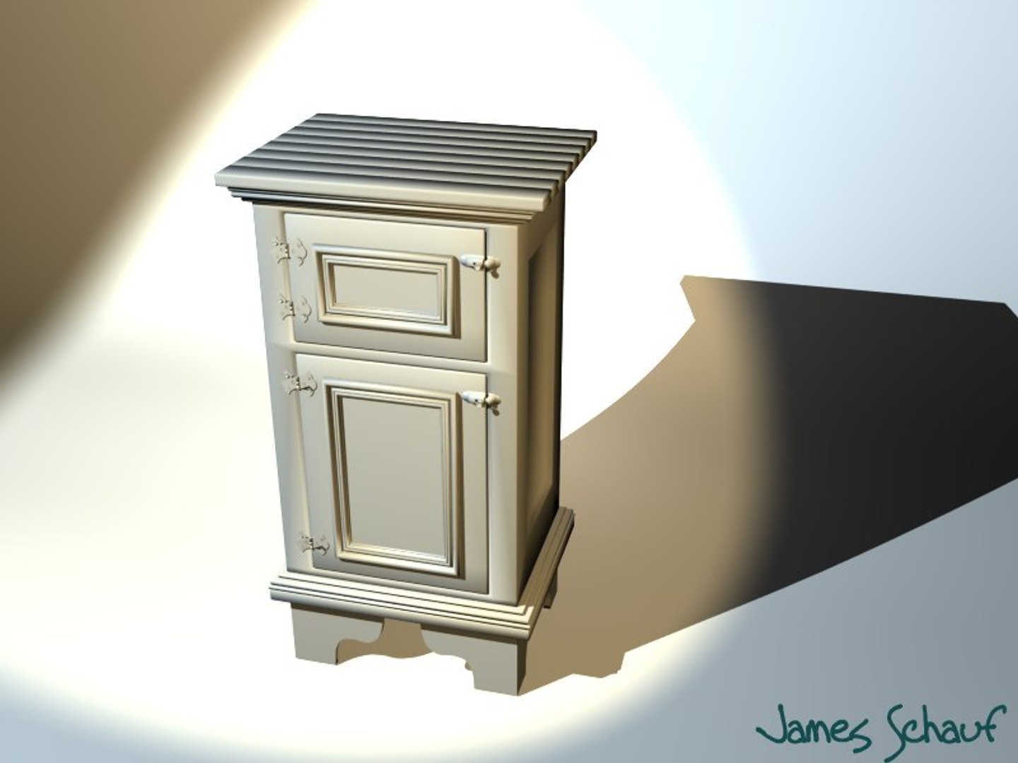 Antique Icebox 3d Model