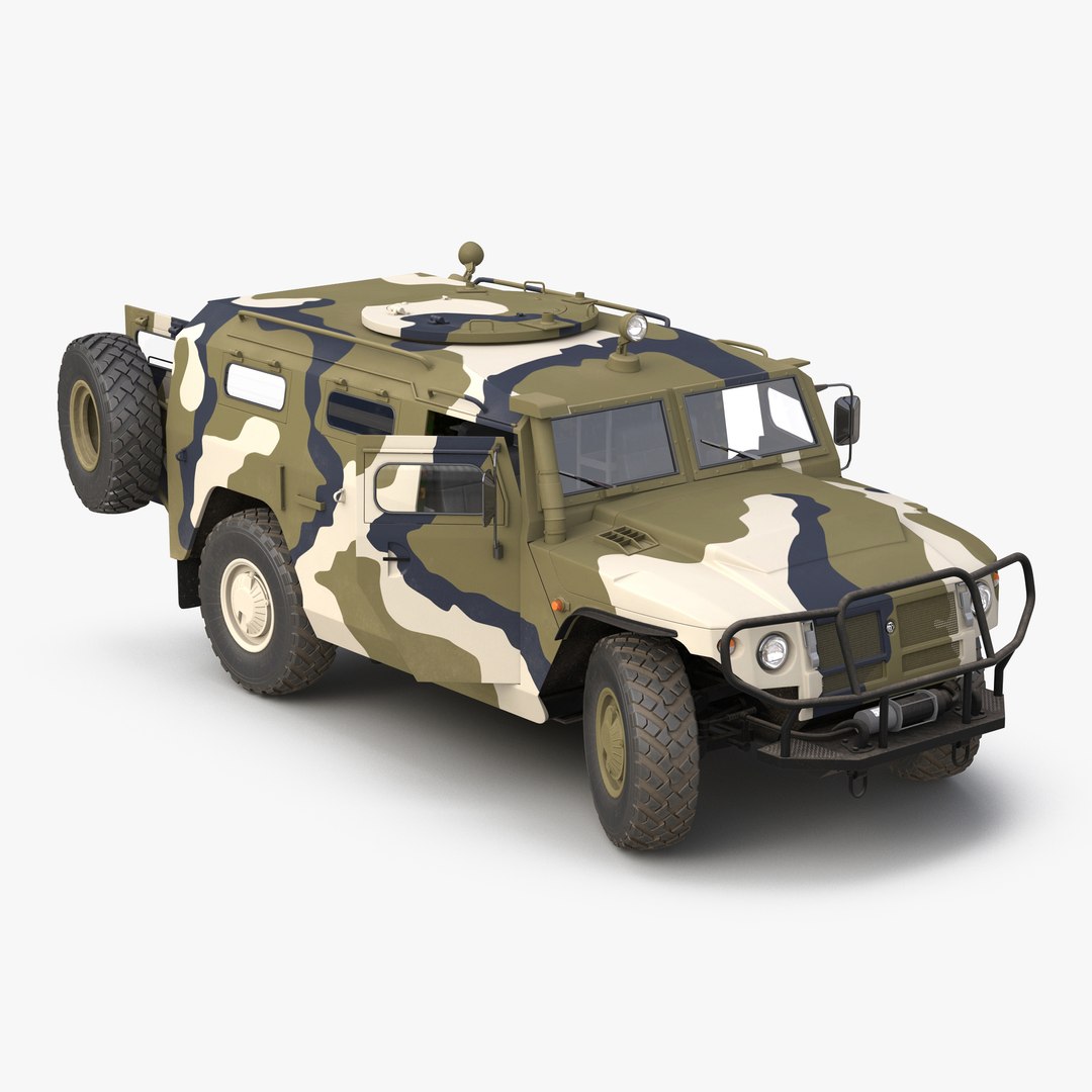 Infantry Mobility Vehicle GAZ Tigr M Rigged 3D Model 3D model preview