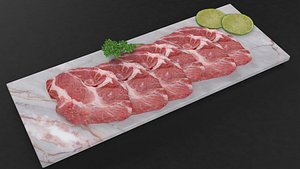 3D Sliced pork 002 model