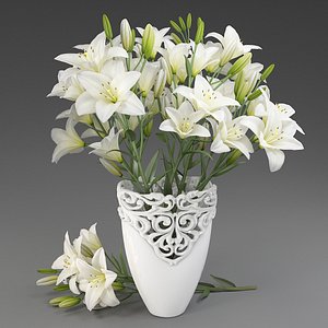 vase lilies 3D model