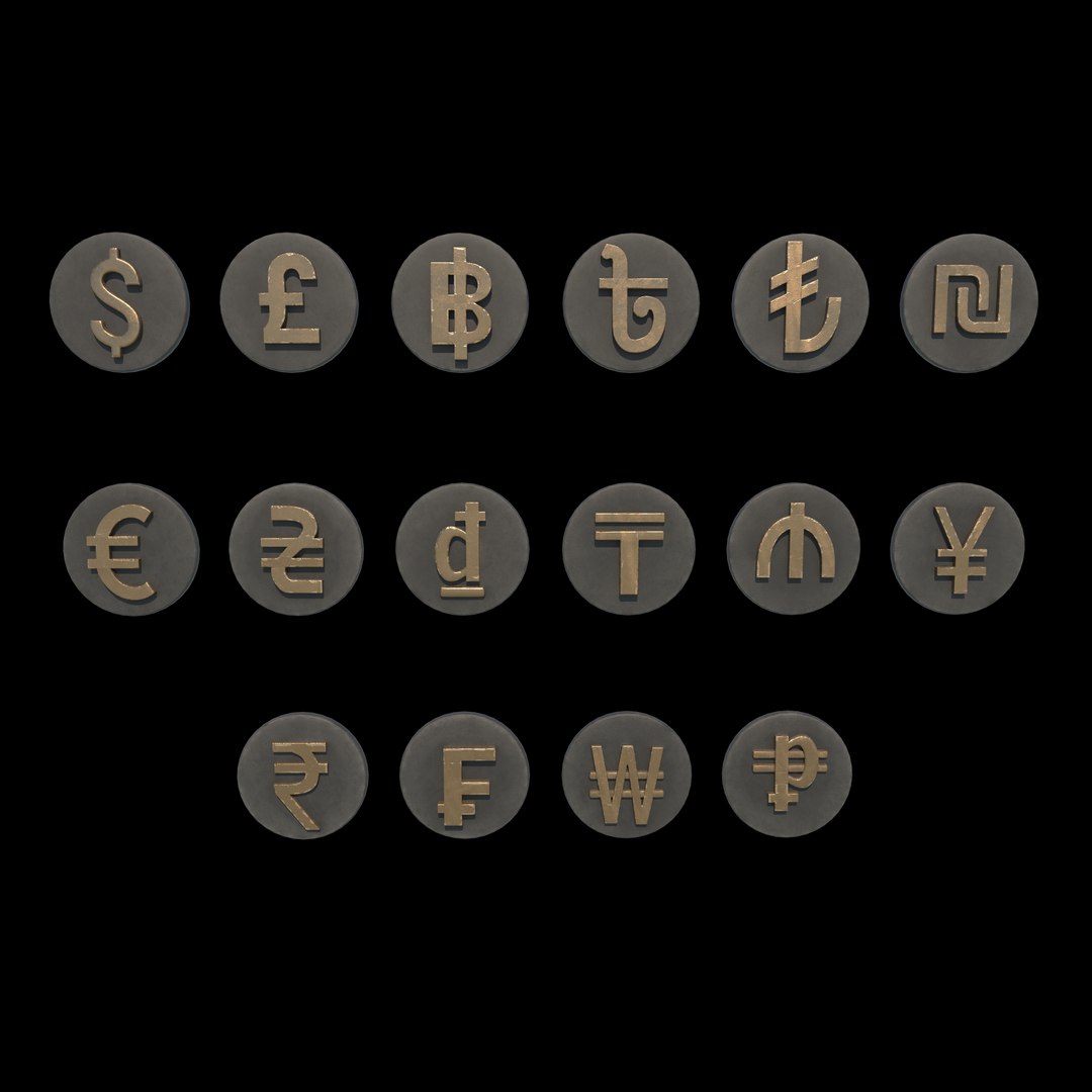 3D Model Currency Symbol Set 3D Model - TurboSquid 2336332