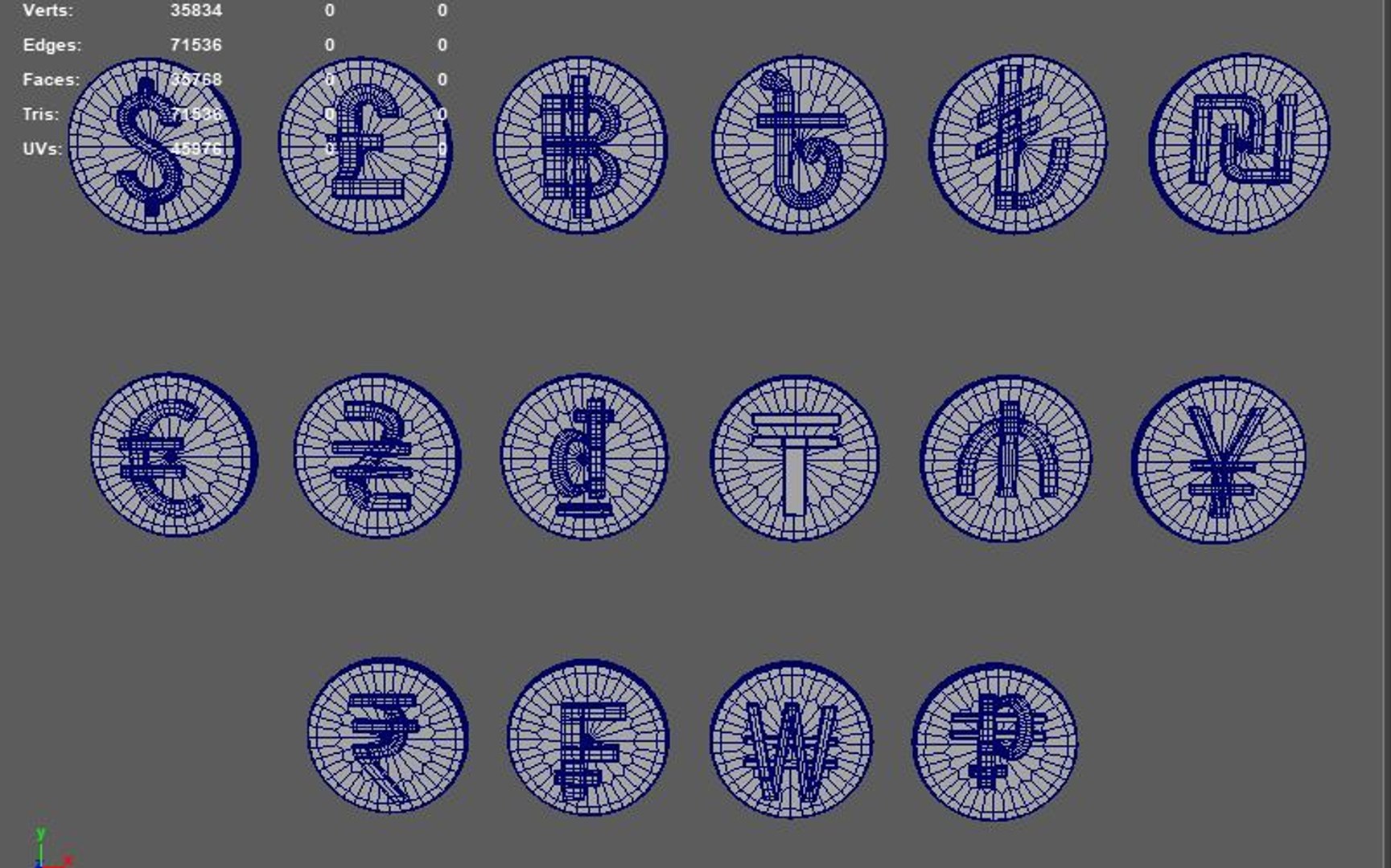 3D Model Currency Symbol Set 3D Model - TurboSquid 2336332