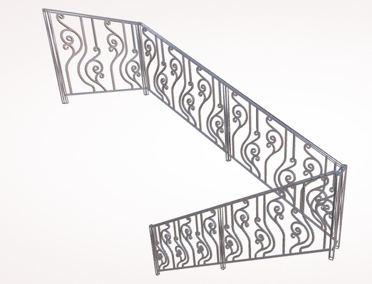 Wrought Iron Stair Railing 3d Model Model Turbosquid 1907067