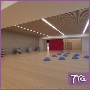 aerobic spinning gym room 3d model