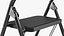 Black 2 Step Steel Folding Ladder with Anti Slip Pedals
