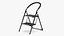 Black 2 Step Steel Folding Ladder with Anti Slip Pedals