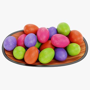 3D Set of Chocolate Eggs For Easter Concept. 24107812 PNG