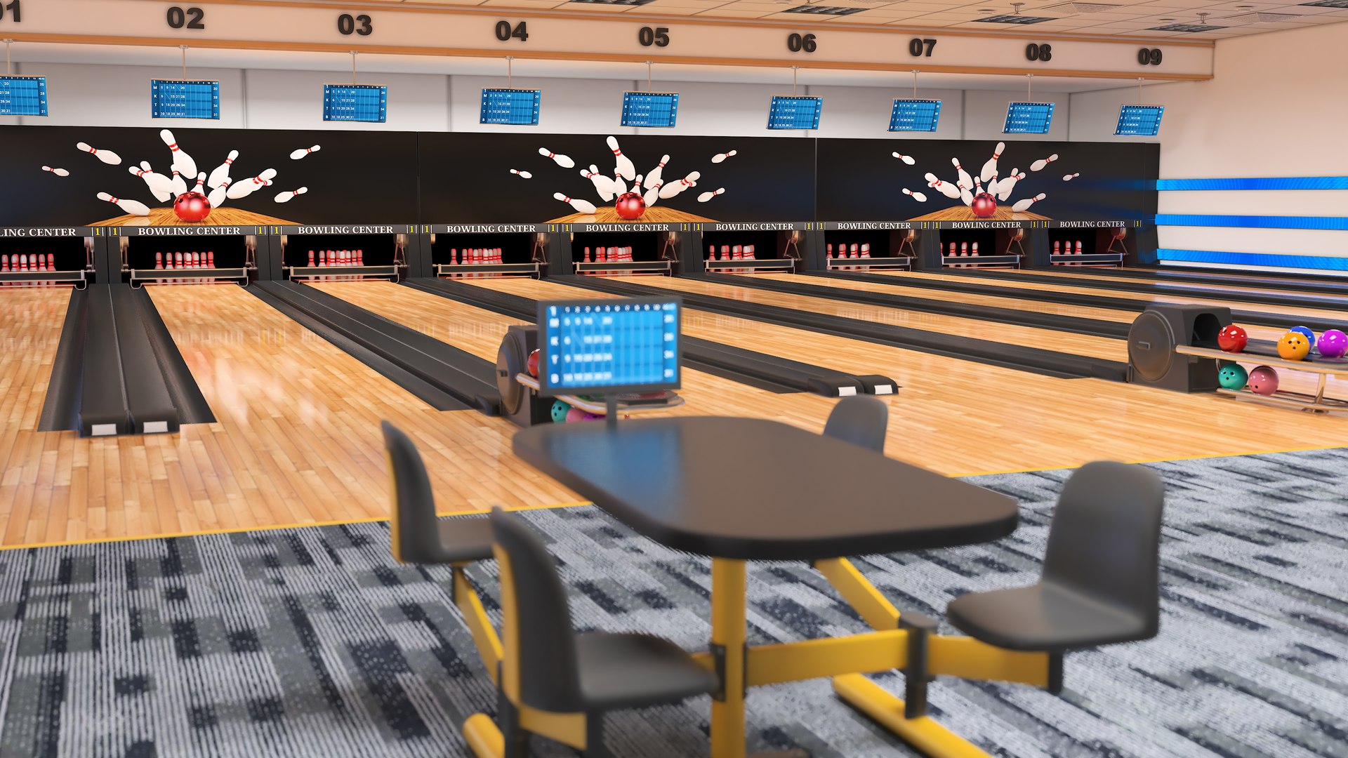 3D Bowling Alley https://p.turbosquid.com/ts-thumb/tT/FmE06U/iA/bowlingalley3/jpg/1721543881/1920x1080/fit_q87/ded39e243958fd20e8c029dce7de86816e7aa3dd/bowlingalley3.jpg