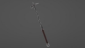 3D Medieval warhammer Low-poly 3D model