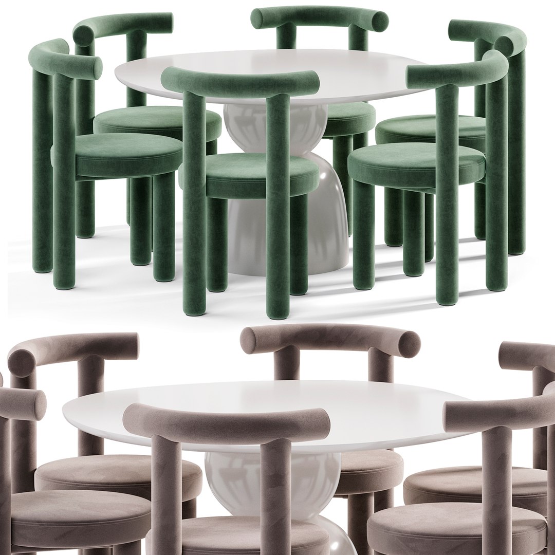 3D Model Calan Chair And Sahra Table - TurboSquid 2338093