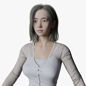 3D Asian Girl PBR 8K High Details Rigged 2026 model