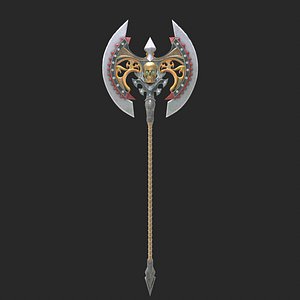 3D fantasy axe 1 modeled