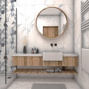 Bathroom Interior for 3ds Max and V-ray Renderer 3D model 3D model