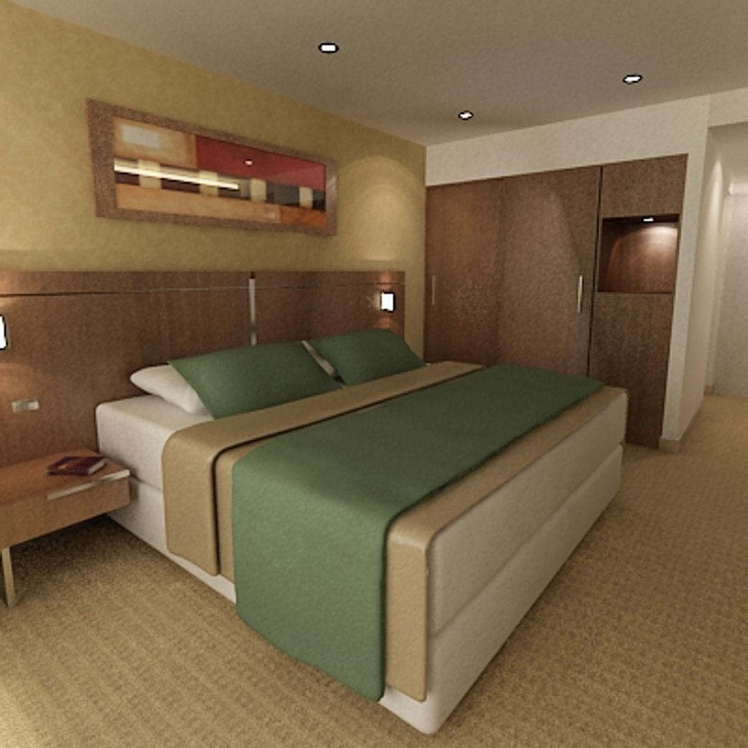 Guest Room Hotel B 3d Max