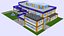 modernes einkaufszentrum gebäude low poly