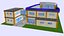 modernes einkaufszentrum gebäude low poly