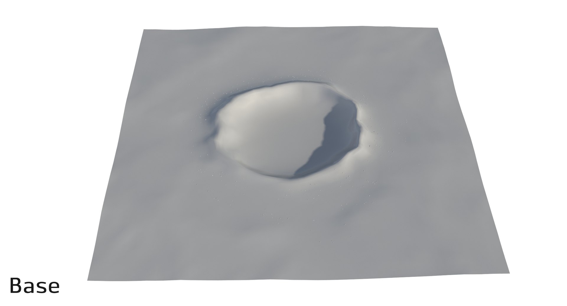 3D impact crater model https://p.turbosquid.com/ts-thumb/tT/cEUK22/aJCIeCY2/m06_base0000/jpg/1515696640/1920x1080/fit_q87/dc8fa5a933f4c7a71244c223f37d4d44e827c3da/m06_base0000.jpg