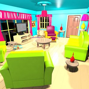 Cartoon Living Room