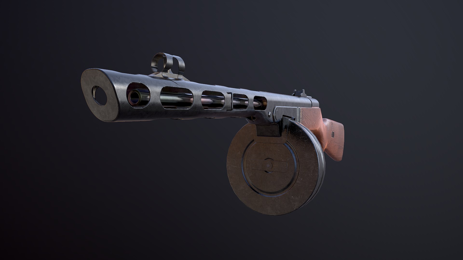 3D Lowpoly Soviet Submachine Gun PPSh Model - TurboSquid 2243178