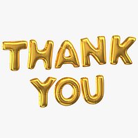 Golden Foil Balloons Words Thank You