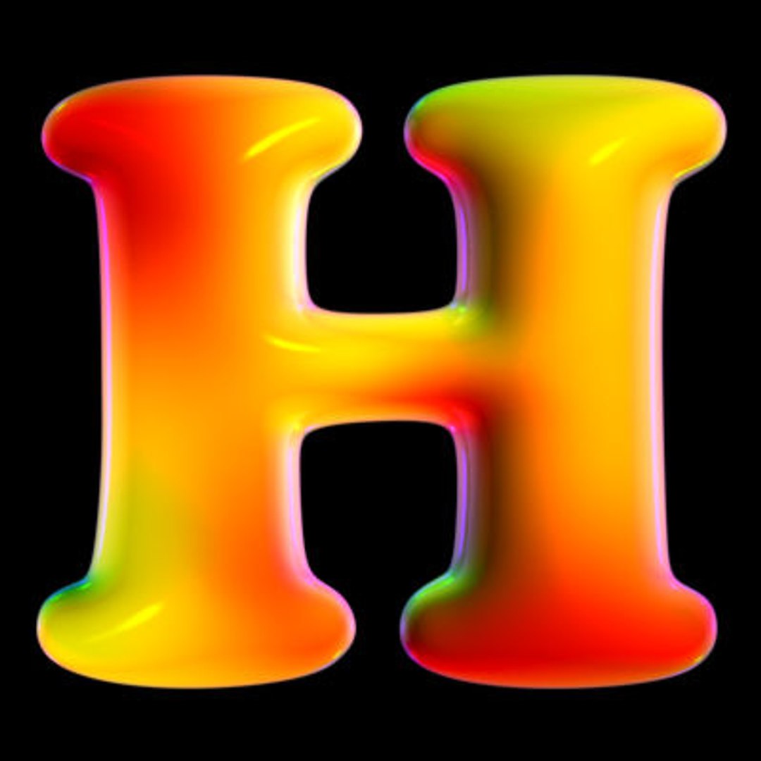 3d Organic Font Letter H