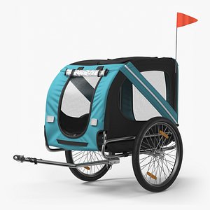 3D Pet Bike Trailer Blue model