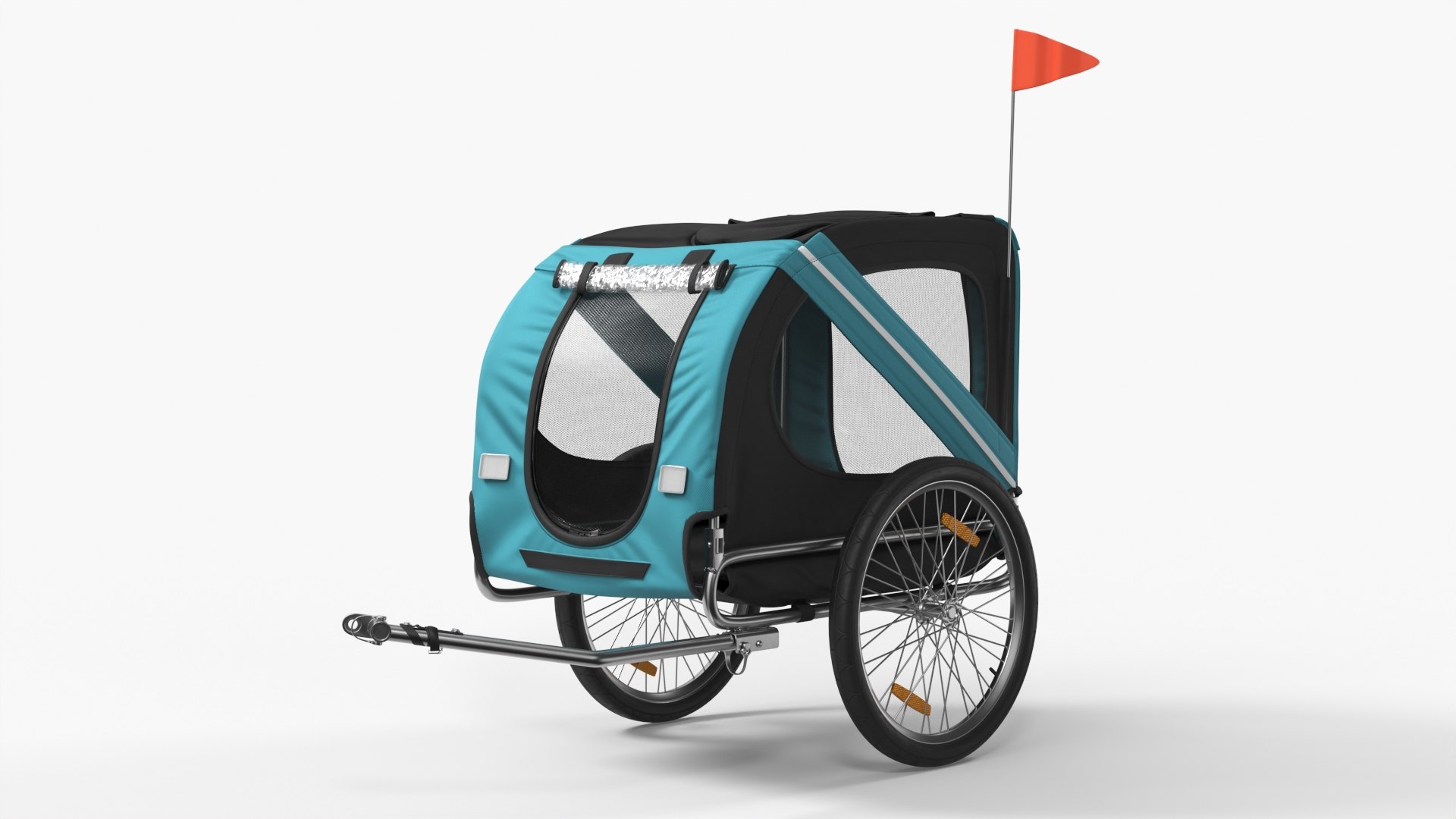 Pet Bike Trailer Blue 3D model preview
