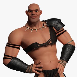 3D model Stylized 3D Barbarian Warrior Tribal Strong  Fighter Rigged
