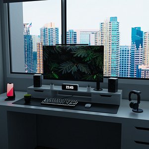 Minimatistic Gaming Desk by Nikdox 3D Model in Office 3DExport