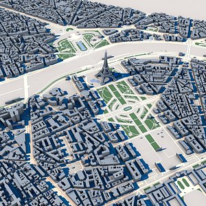 Cityscape Paris France 3D model