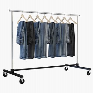 jeans clothing rack 3D model